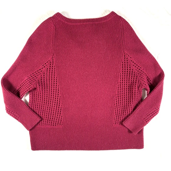 Garnet Hill 100% Cashmere Sweater XS Open Knit Mesh Boho Oversized Unique - Picture 10 of 10